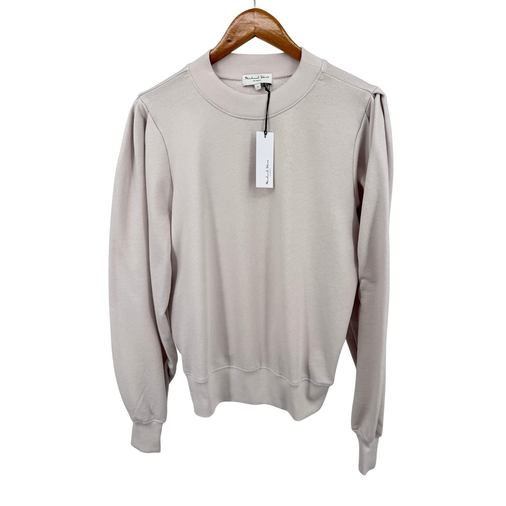 Michael Stars Kehlani Puff Sleeve Sweatshirt Womens L Bone NWT